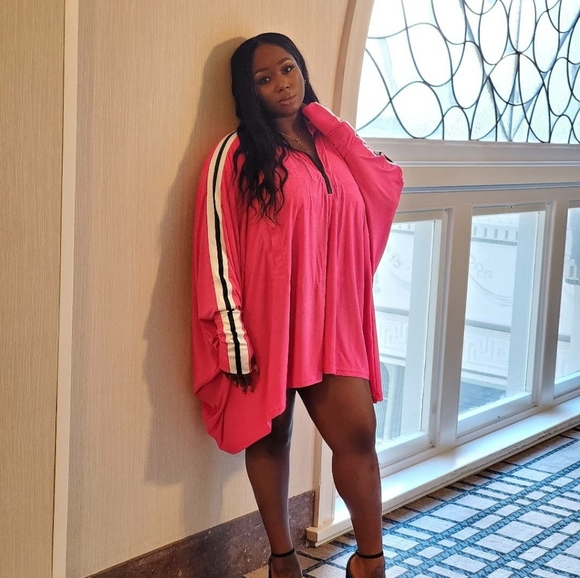 Pink Cape Dress - Picture 1 of 1